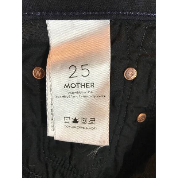 Mother Looker Boots Badges Jean Denim Womens High Waisted Blue Capsule Edgy - Picture 7 of 11